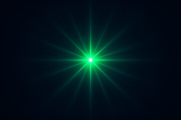 Fototapeta premium Radiant Green Burst A Central Light Emanating Energy and Focus on Dark Backdrop