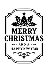 Happy Christmas Label Design 