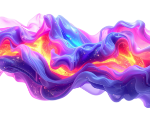  Vibrant abstract swirls of colorful smoke and light on white background