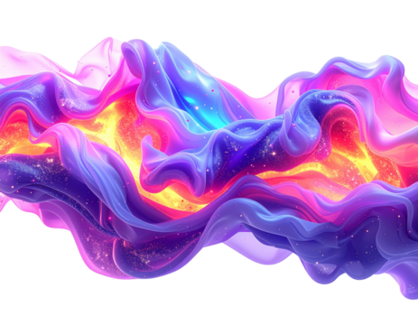  Vibrant abstract swirls of colorful smoke and light on white background