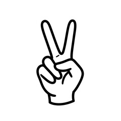 Obraz premium Peace sign hand gesture icon