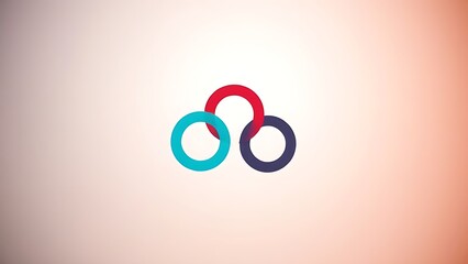 Abstract teamwork concept with interlocking geometric shapes on gradient.