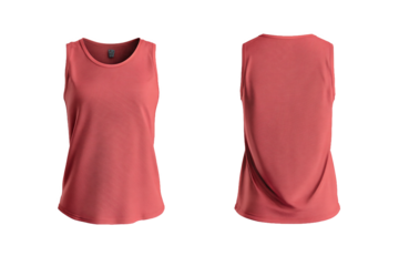 Women's Red Tank Top, Isolated on White Transparent Background