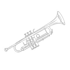 Obraz premium Trumpet line drawing