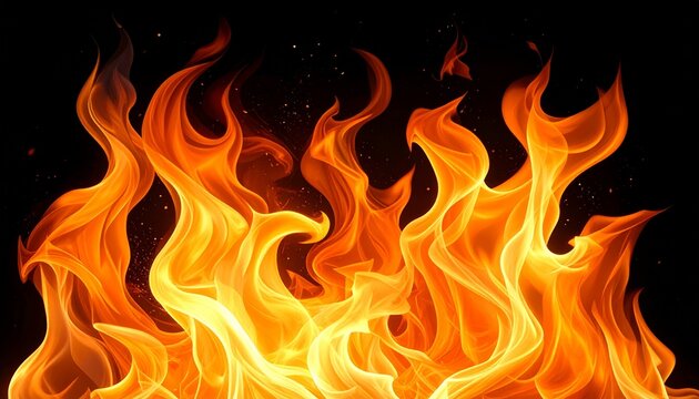 PNG of fire flame isolated on transparent background, simple shape, realistic texture, no background