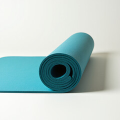 realistic photo of a yoga mat rolled up