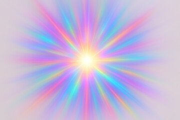 Fototapeta premium Ethereal Lavender Light Burst Pastel Rainbow Star Radiance