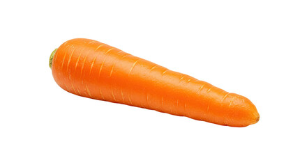 A single fresh orange carrot isolated on a white background.