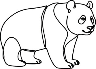Obraz premium Panda Minimalist One Line Animal Illustration Cute panda line drawing in modern minimalist style. Great for wildlife themes, Asian decor, and animal branding