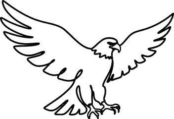 Fototapeta premium Eagle Minimalist One Line Animal Illustration Bold eagle line drawing in modern minimalist style. Perfect for wildlife themes, patriotic designs, and powerful branding