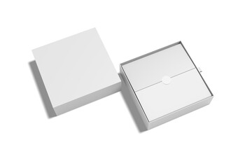 High Angle View of Blank White Slide Box, 3d Illustration