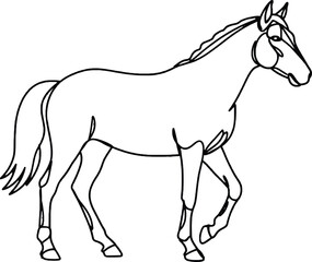 Horse Minimalist One Line Animal Illustration Elegant horse line art in clean minimalist style. Great for equestrian themes, farm branding, wildlife decor, and vector projects