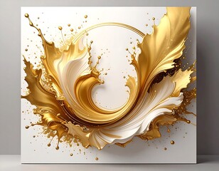 Golden Liquid Abstract Art Explosion