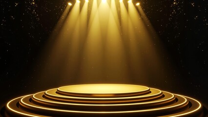 Stage under the golden spotlight
