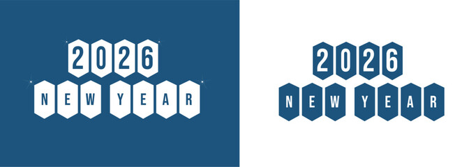 Celebrate the exciting advent of 2026 with this clean, modern block graphic, symbolizing hopeful new beginnings and bright annual transitions, ideal for festive greetings and future-focused content
