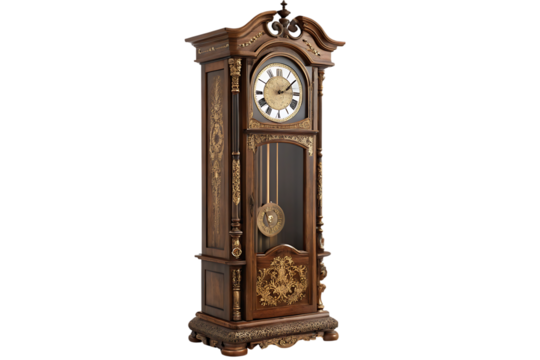 Beautifully detailed antique grandfather clock classic home decor
