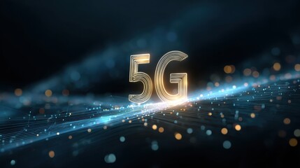 5G or 6G dot line mobile technology. Wireless data network and connection technology concept. high-speed, futuristic background. vector design.