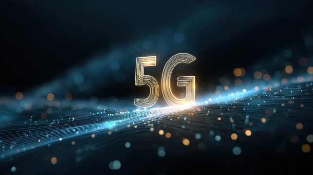 5G or 6G dot line mobile technology. Wireless data network and connection technology concept. high-speed, futuristic background. vector design.