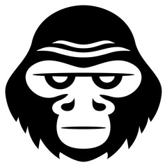 Silverback gorilla cartoon clipart. Great ape gorilla vector illustration in flat style. Hand-drawn wild animal concept