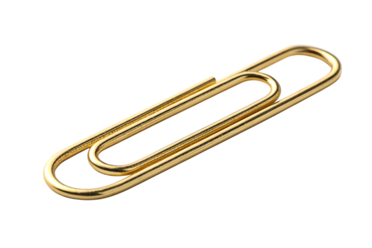 A golden paper clip stationery office supplies