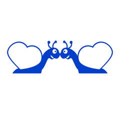2 snails heart sweet love romantic kissing couple