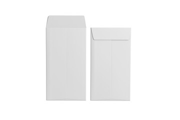 Flat Lay View of Blank White Envelope, 3d Illustration