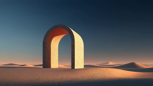 Desert Arch Architecture Presents a Fantastic Color at Sunset