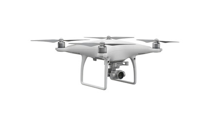 Drone isolated on transparent background, modern unmanned aerial vehicle for photography
