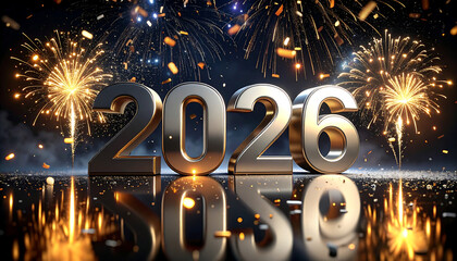 New Year 2026 Celebration Fireworks.