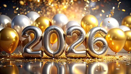 New Year 2026 Celebration Balloons.