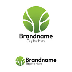 Abstract green tree circle logo design. Modern, minimal, and creative vector graphic concept for branding and corporate identity