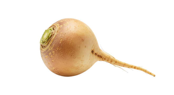Single Rutabaga Root Vegetable Isolated on White Background.