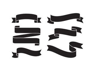 Obraz premium Collection of ribbon silhouettes vector isolated on white background