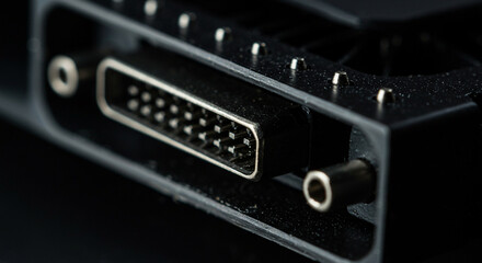 Obraz premium Close-Up of Graphics Card Connectors