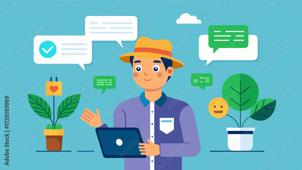 Fototapete a virtual assistant powered by ai provides farmers with personalized recommendations and reminders f