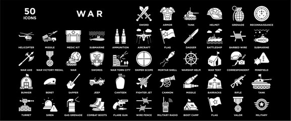 War white icon. Containing design nation, country, army, soldier, battle