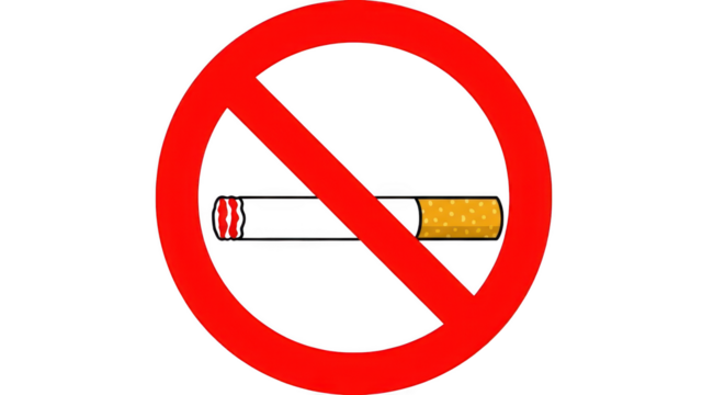 No smoking sign isolated on transparent background