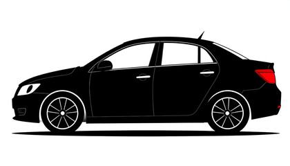 black car isolated on white
