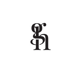 Elegant Serif Monogram Logo with Overlapping Initial Letters – Vintage and Modern Branding Design gh