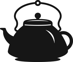 Big Doodle Style Camping Kettle Silhouette Vector