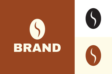 Fototapeta premium Minimalist Coffee Bean Vector Logo Template
