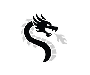 Dragon silhouette logo design