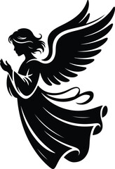 Obraz premium Graceful angel silhouette in prayerful devotion