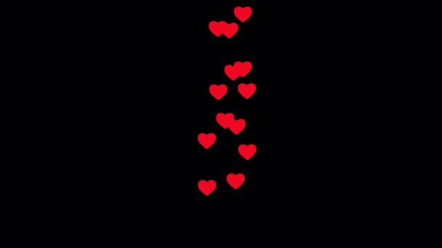   Heart animation on transparent background with alpha channel. heart love animation motion graphic 4k video
