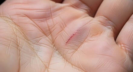 Fototapeta premium close up of human hand with scar