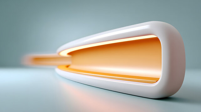 Transportation Hyperloop Prototype theme. Sleek modern design with glowing light effect.