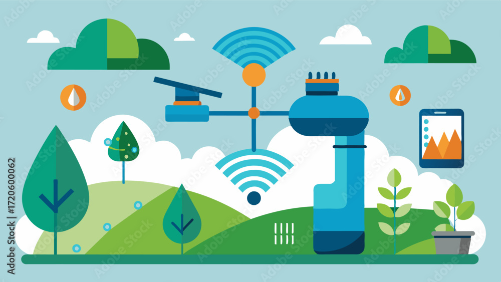 Poster a smart irrigation system that uses realtime satellite imagery and weather data to remotely adjust w