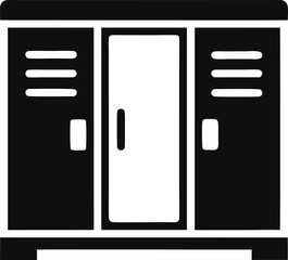 Flat Design Locker Silhouette Vector Illustration