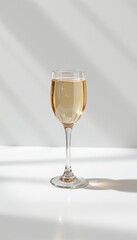 Elegant Champagne Flute on White