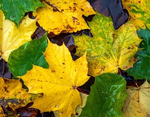 Autumn leaves, vibrant colors